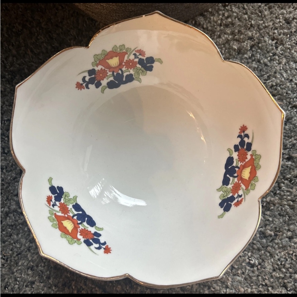 Japanese Japan Imari Bowl Porcelain Center Fruit Dish Vintage 8" Wide
